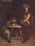 TERBORCH, Gerard Officer Writing a Letter oil painting artist